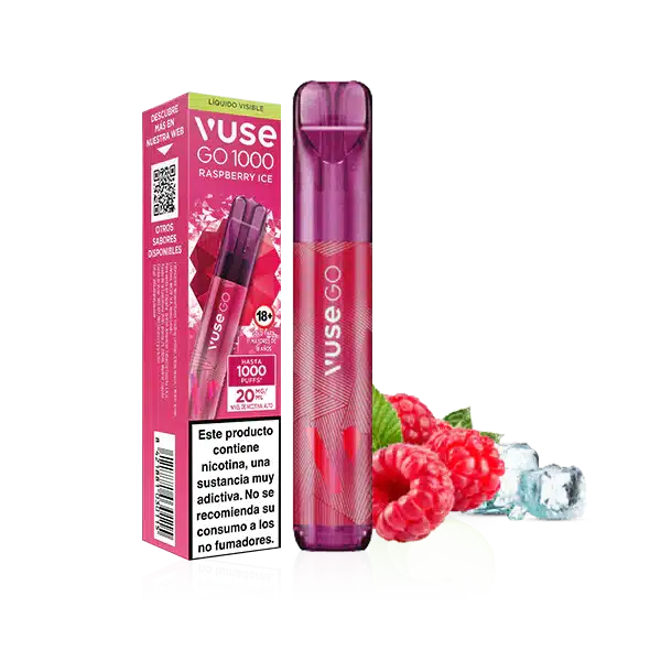 Vuse Go 1000 Pen Frambuesa Hielo 20mg sabor Raspberry Ice 20mg