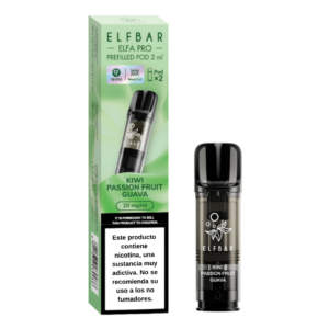 Cápsulas Elfbar Elfa Pro (Pack 2) sabor Kiwi Passion Fruit Guava 20mg