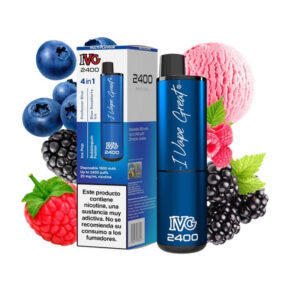 Pod Desechable IVG 2400 4 in 1 Edición Azul (Blue Edition) 20mg sabor 4 En 1 Blue 20mg