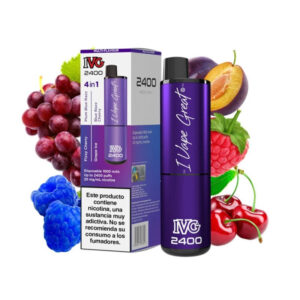Pod Desechable IVG 2400 4 in 1 Edición Morada (Purple Edition) 20mg sabor 4 En 1 Purple 20mg