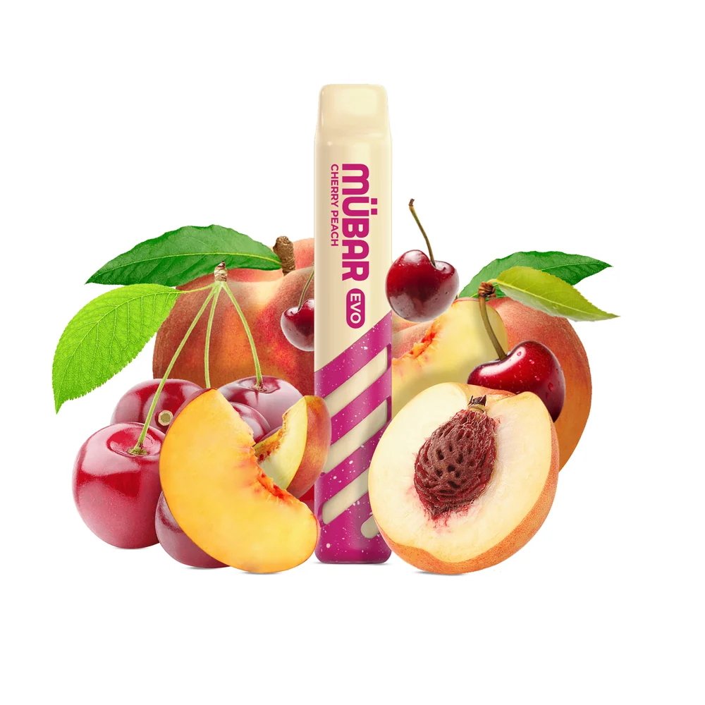 Mübar Evo 800 Cereza Melocotón 20mg - vaper desechable
