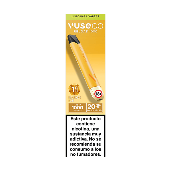 Vuse Go Reload 1000 Mango Ice 20mg vista frontal