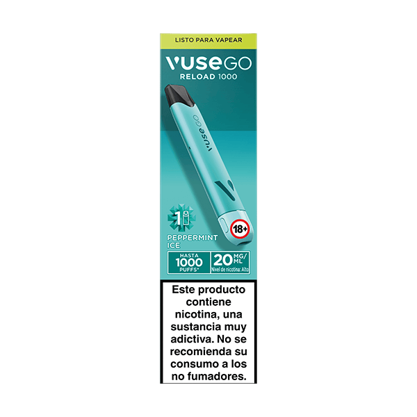 Vuse Go Reload 1000 Menta Ice 20mg vista frontal