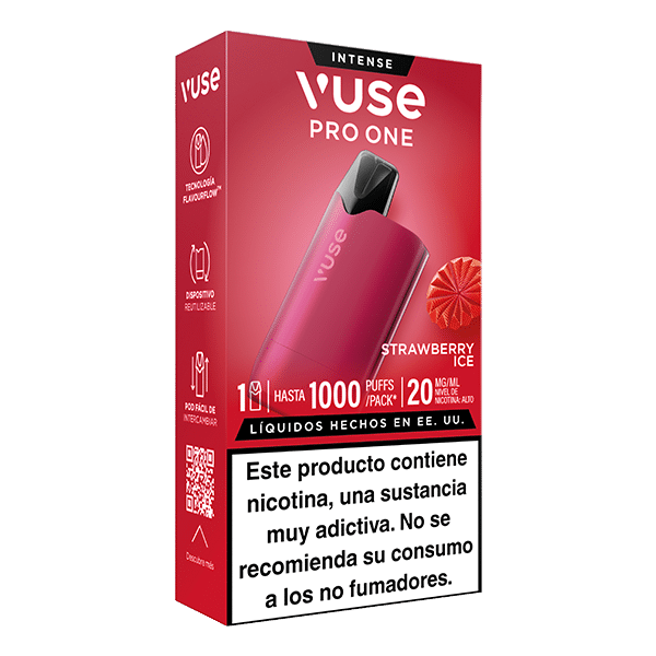 Vuse Pro One Box Fresa Ice 20mg lateral izquierdo