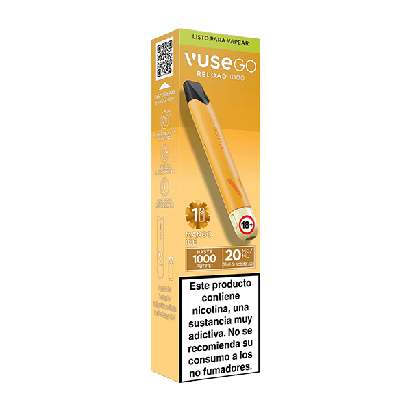 Vuse Go Reload 1000 Mango Ice 20mg lateral izquierdo