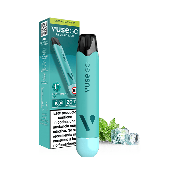 Vuse Go Reload 1000 Menta Ice 20mg - vaper pen recargable con recarga incluida