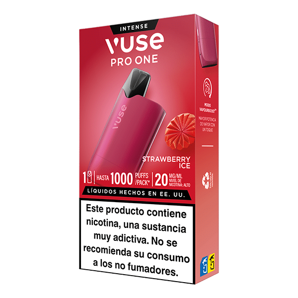 Vuse Pro One Box Fresa Ice 20mg lateral derecho