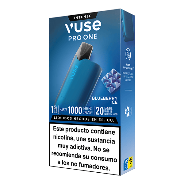 Vuse Pro One Box Arándano Ice 20mg lateral derecho