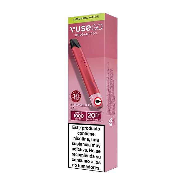 Vuse Go Reload 1000 Fresa Ice 20mg lateral derecho