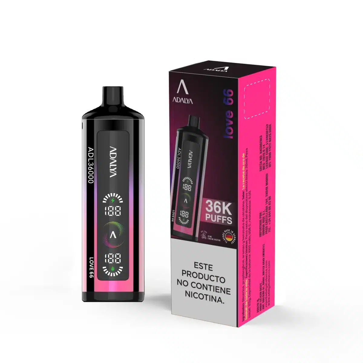 ADALYA ADL36000 Love 66 36K puffs 0mg vaper desechable sin nicotina