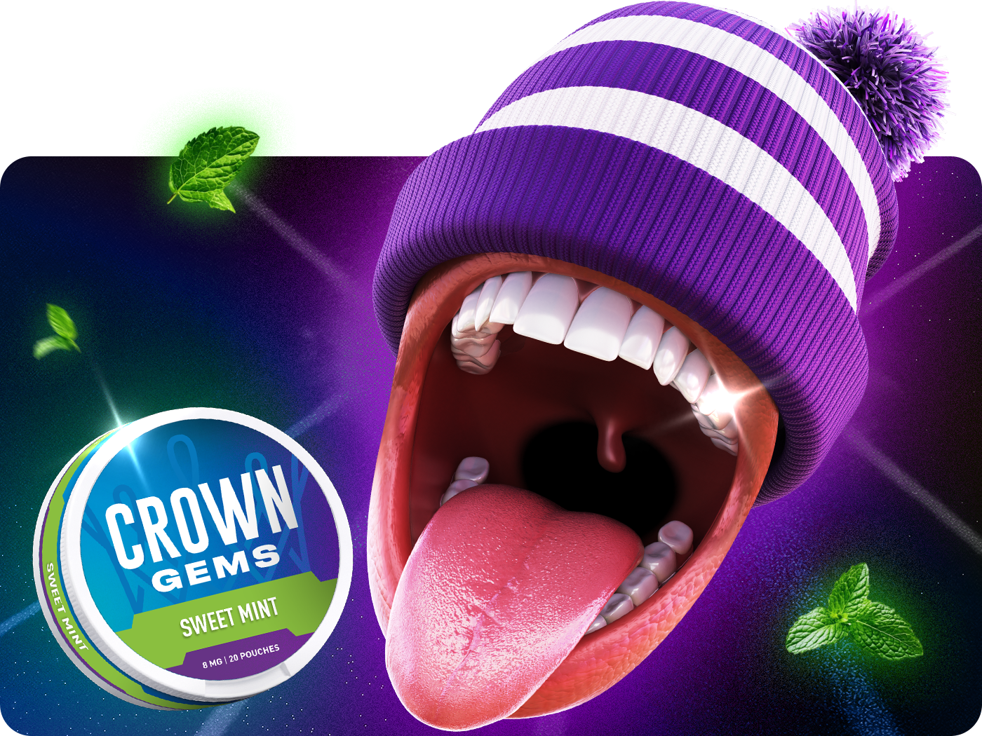Crown Gems Sweet Mint bolsitas de nicotina sin tabaco
