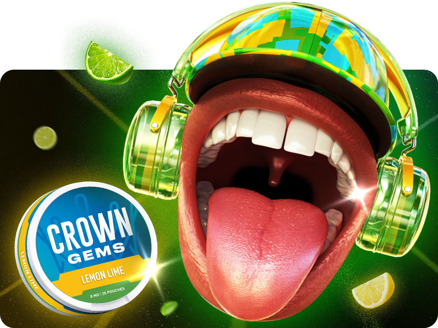 Crown Gems Lemon Lime bolsitas de nicotina sin tabaco